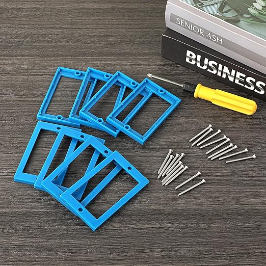 OwnMy 8PCS 1/4" Electrical Outlet Box Extenders, 1 Gang Electric Box Extenders with 16 Screws, Single Gang Receptacle Outlet Extenders for Electrical Box and Power Socket Switch, Blue
