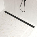 Neodrain 48" Matte Black Bathroom Linear Shower Drain with Removable Capsule Pattern Grate, 304 Stainless Steel Shower Floor Linear Drain- CUPC Certified with Hair Strainer