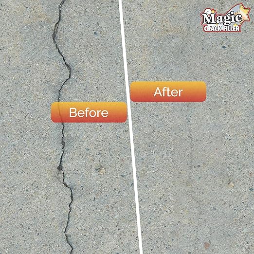 Magic Crack Filler 2.5LB Concrete Slab Gray, for Filling in Concrete Cracks on Driveways, Walkways and Patios. Installs Easily Dry Granular No Mess and DIY (Gray, 3)