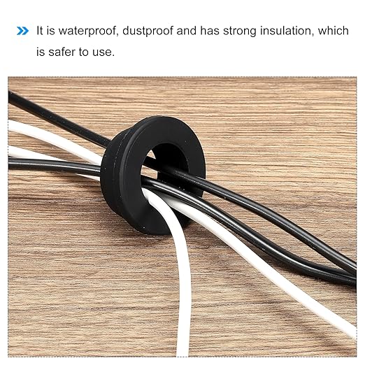MECCANIXITY 20Pcs Snap Silicone Rubber Grommet Plug Mount Dia 12mm ID 9mm Narrow Groove Width 2mm Seal Anti-Scratch Sleeves for Electrical Box Cable Pipes White