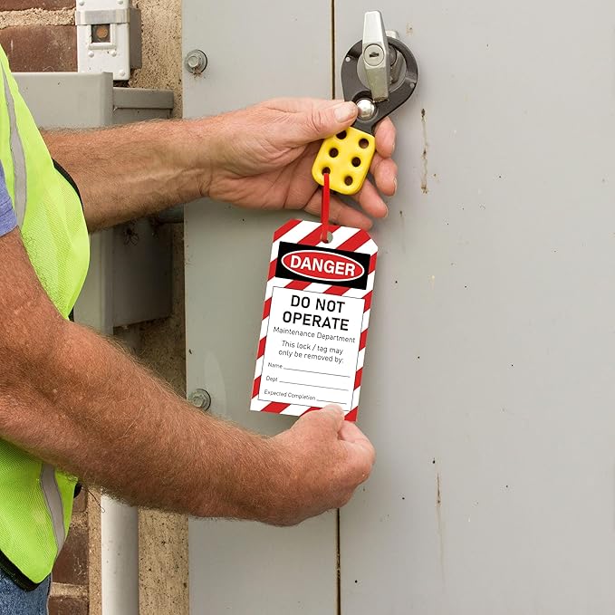 50PCS Lockout Tagout Tags Do not Operate Equipment Labels with 50 Zip Ties OSHA Compliant for Out of Service Machine Maintenance