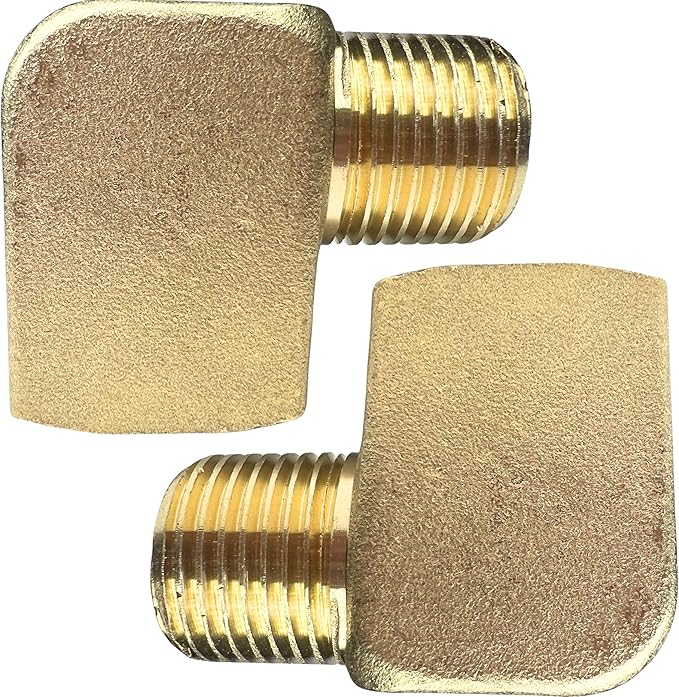 2pcs Brass 3/8" NPT Male x 3/8" NPT Female 90 Degree Forged Barstock Street Elbow Fitting Connection by CX WONDERLAND