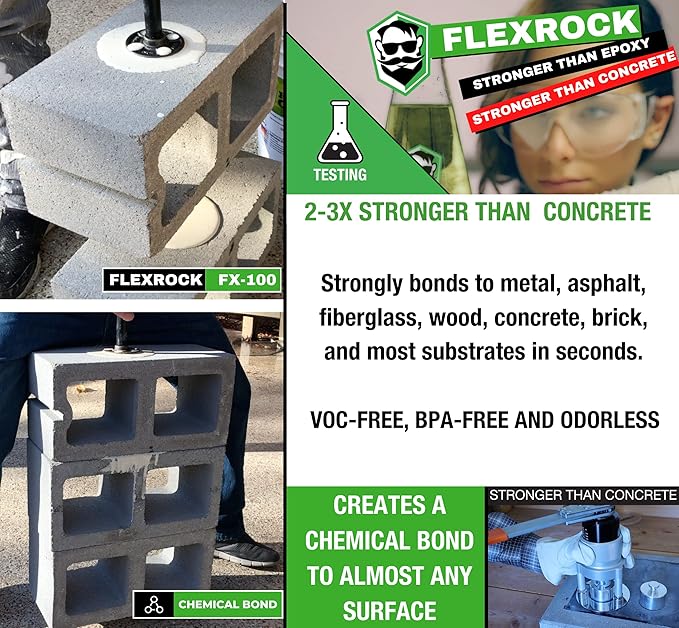 FX-100 Waterproof Sealant – Indoor & Outdoor Coating – Multi-Surface Leak Repair – Easy to Apply – 3X Stronger Than Epoxy – Natural White / 2.5 Gallon Kit with Application Tools
