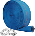 Pool Backwash Hose 2” × 65 ft Heavy Duty PVC Water Discharge Pipe Flexible Reinforced Pump Drain Hose, 2 in Diameter & 3.3 inch Width Lay Flat, with 2 Clamps (2in-65ft)