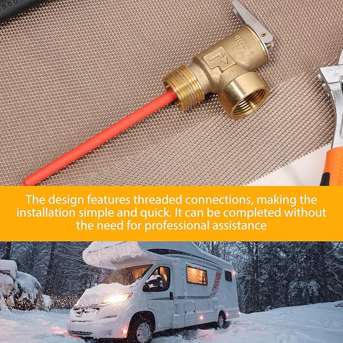 2Pcs 3/4" NPT RV 1MPa（145psi） Temperature and Pressure Relief Valve Brass RV Water Heater Temperature and Pressure Relief Valve for Hot Water Heater Tanks (DN20-2pc)
