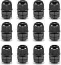 QILIPSU 12pcs 1/4" NPT Cable Gland Waterproof IP68 Nylon Cable Pass Through Cord Grip Connector Strain Relief Wire Grommet