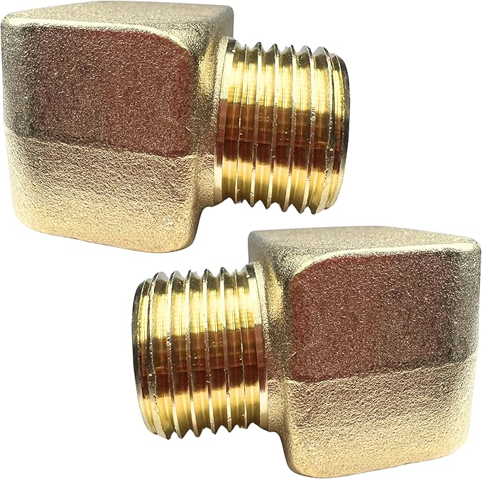 2pcs Brass 1/2" NPT Male x 1/2" NPT Female 90 Degree Forged Barstock Street Elbow Fitting Connection by CX WONDERLAND