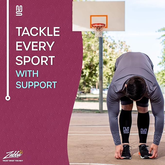 Calf Compression Sleeves - Leg Sleeves for Men and Women - Shin Splint Relief Support Brace Running Flights
