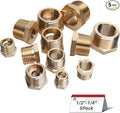 1/2" NPT Male Thread x 1/4" NPT Female Thread Brass Reducing Bushing (Pipe Fitting), 1200 PSI (Pack of 5)