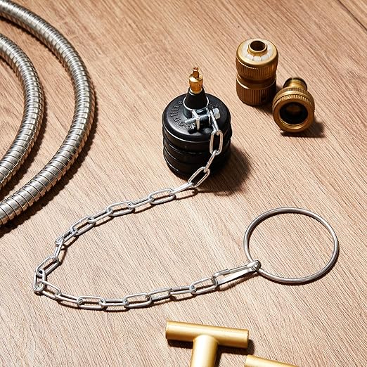 Inflatable Pipe Plug Sewer Test Plug Rubber Plumbing Test Balloon for Sewage Pipeline Inspection(2 Inch,with Ring and Chain)