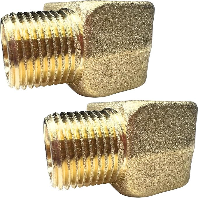 2pcs Brass 3/8" NPT Male x 3/8" NPT Female 90 Degree Forged Barstock Street Elbow Fitting Connection by CX WONDERLAND