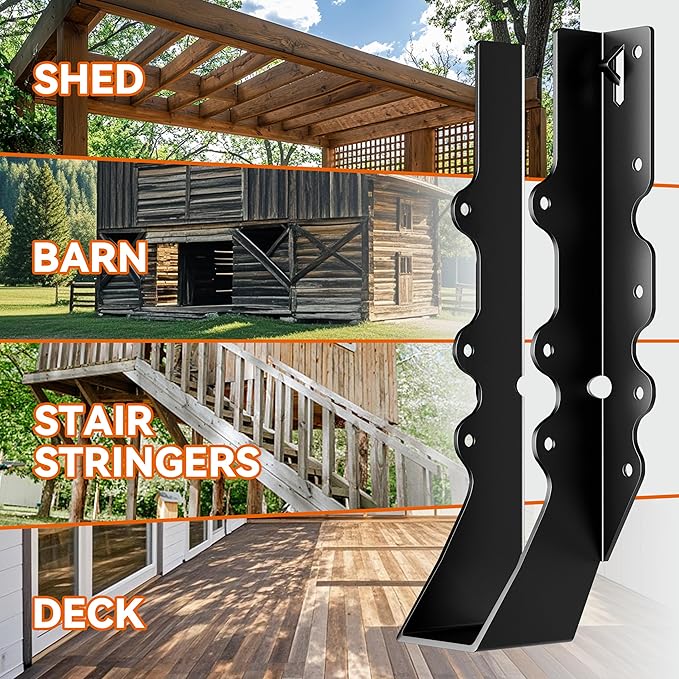 20 Pcs Black Joist Hangers 2X10, Rafter Brackets , Hurricane Straps for 2x10 Face Mount Joist Hangers 2X10 for Shed/Barn/Coop/Porch/Truss, Structurally Sound and Aesthetically Pleasing