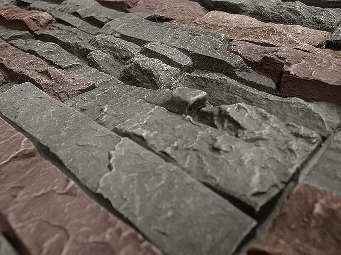 GenStone Faux Stacked Stone Panel 41" x 11.25" in Keystone Color for Do It Yourself Friendly Home Improvement Projects