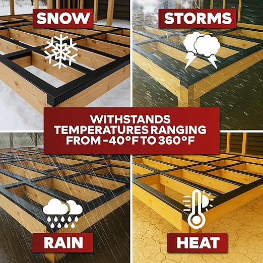 XFasten Butyl Joist Tape for Decking, 2 Inch x 50 Feet (12-Pack, 600ft) – Waterproof and Anti-Corrosion Deck Flashing Tape for Joists, Weatherproof Butyl Sealant for Deck Protection and Longevity