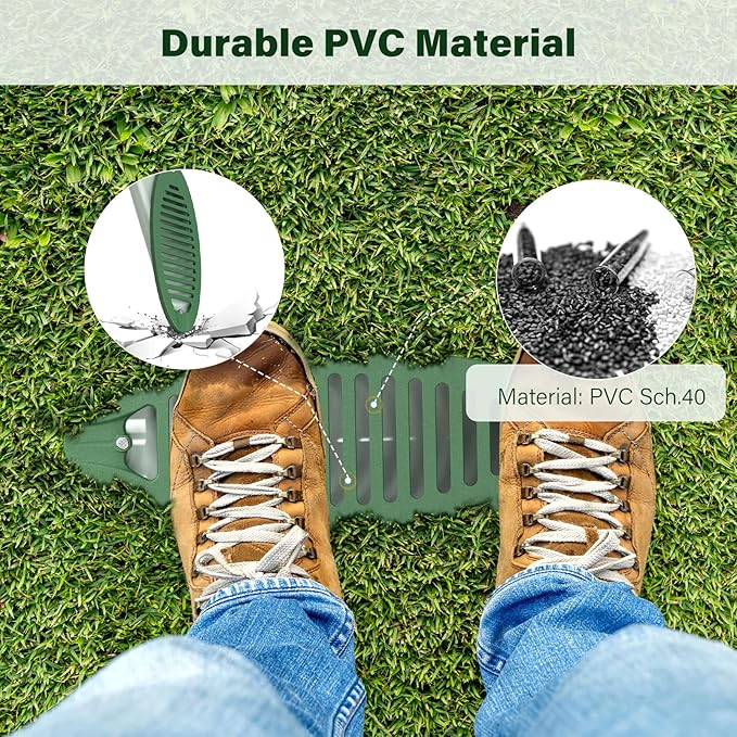 4 in. Green Angled Drainage Grate Yard Drain, Yard Drain Emitter for Sump Pump Discharge & Downspout Extensions, Protect Home Foundation & Reduce Stagnant Water, Compatible with 4-Inch Connections