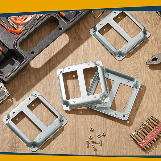 8 Set 4 × 4" Electrical Junction Box with Cover Electrical Metal Outlet Box, 21.0 Cu. in. Capacity Receptacle Exposed Work Cover, 1-1/2'' Deep (2 Gfci)