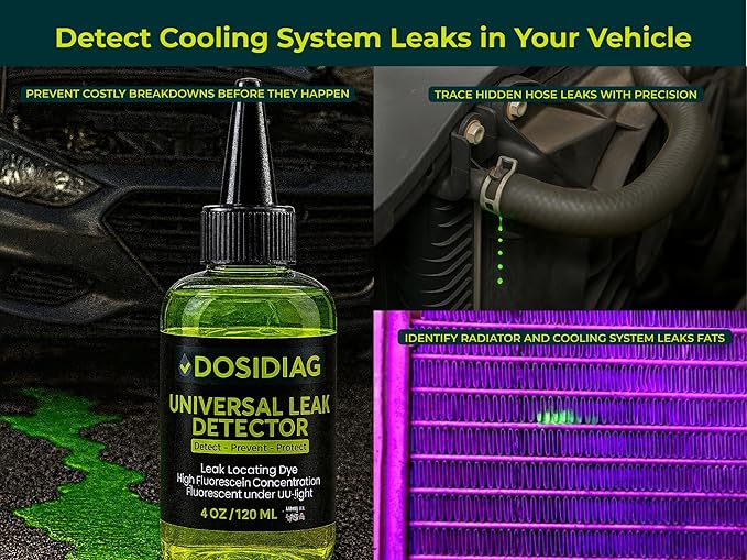 Universal Leak Detector – Tracer Dye for Pool, Spa, Plumbing, Roof, Car – High Visibility – Fast Detection - 100% UV Compatible