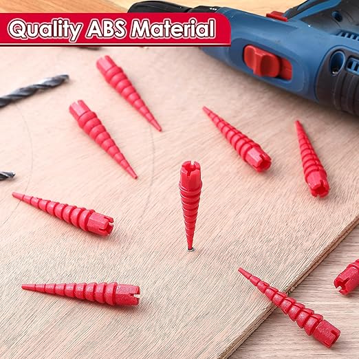 10 Pcs Wood Anchor, Stripped Screw Hole Repair Kit for Wood, Door Hinge Screw Hole Repair Fits Screws Sizes #2 to #16, Red