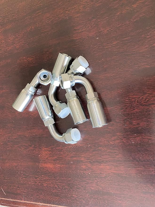 1/2" Female Flat Face Swivel 3/8" Hose WITH A 90 Elbow fitting 5 PK 06UA28 HY
