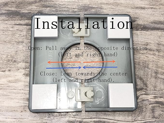 2 Pcs Wall Split Flange, ABS Square Self-Adhesive Escutcheon Plate Buckles Design for 0.86"/22mm Diameter Pipe