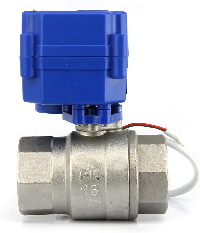 U.S. Solid Motorized Ball Valve- 1" Stainless Steel Ball Valve with Full Port, 9-24V AC/DC and 2 Wire Auto Return Setup