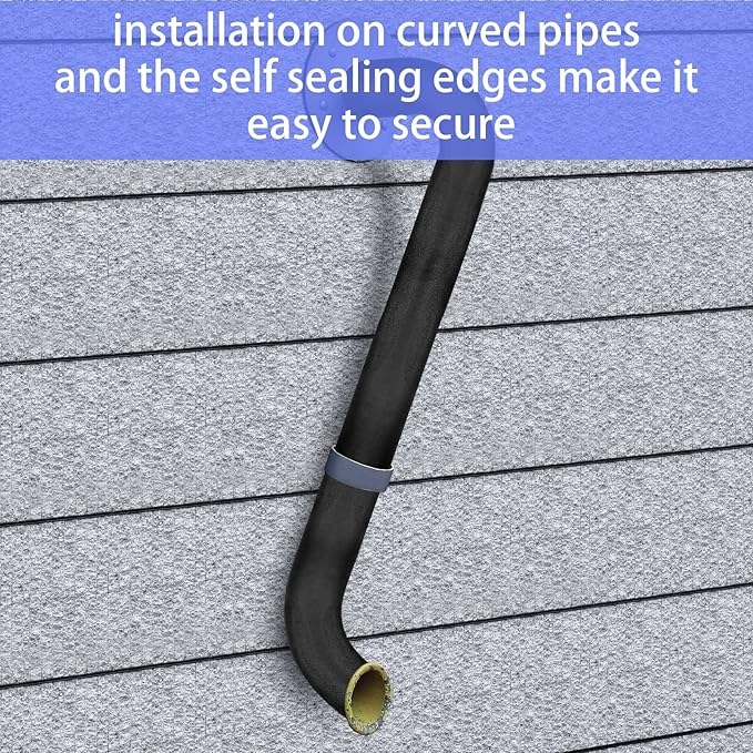 12 Pack Pipe Insulation Foam Tube,1.5 Inch x 1.31 ft,for Hot and Cold Water Pipes,Pre Slit Self Adhesive Foam Pipe Covers,15.75 Feet Total