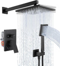KES Shower System Shower Faucet Set Rain Shower Head with Handheld Shower Valve and Trim Kit Matte Black, XB6223F25-BK
