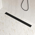 Neodrain 32" Matte Black Bathroom Linear Shower Drain with Removable Capsule Pattern Grate, 304 Stainless Steel Shower Floor Linear Drain- CUPC Certified with Hair Strainer