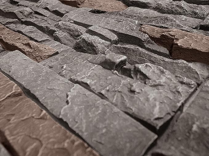 GenStone Faux Stacked Stone Panel 41" x 11.25" in Coffee Color for Do It Yourself Friendly Home Improvement Projects