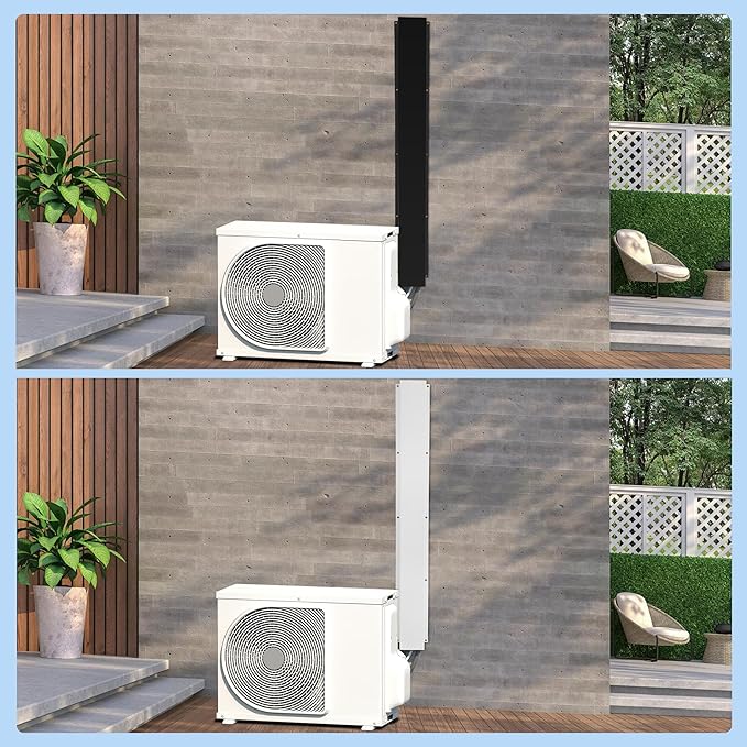 LyPrem 4" W x 6.5Ft L Metal Line Set Cover Kit - Decorative AC Pipe Cover for Ductless Mini Split/Central Air Conditioner/Heat Pump Systems, White