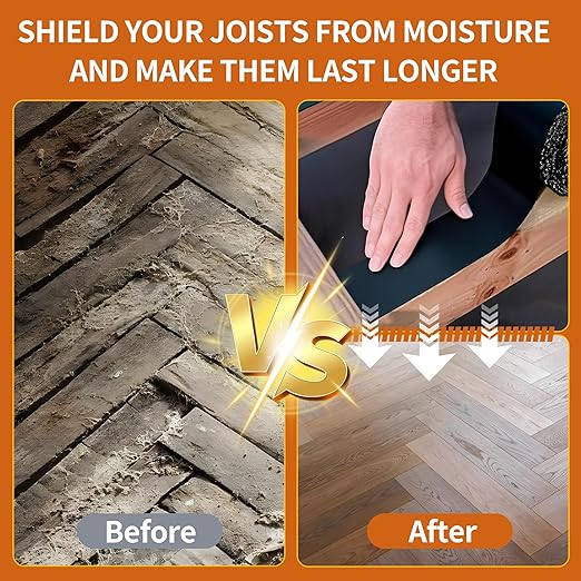 24 Pack Joist Tape for Decking, 2" x 50' Weather-Resistant Butyl Deck Joist Tape 2 inch, Self Adhesive Joist Deck Tape for Hardwood for Wood Decks Beams Roof