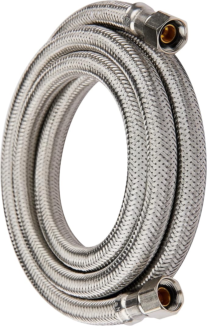 EFIELD 6 Ft Universal Dishwasher Installation Kit-Stainless Steel Dishwasher Supply Line with Compression Connection,(HOSE014)