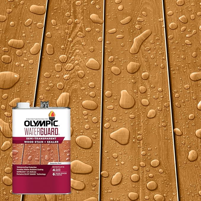 Olympic WaterGuard 1 gal. Sequoia Red Semi-Transparent Wood Stain and Sealer