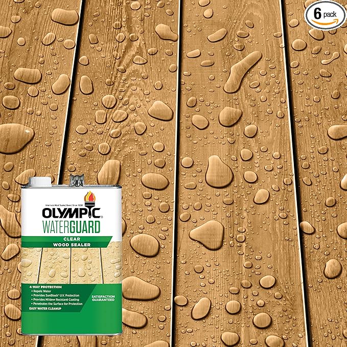 Olympic WaterGuard 1 gal. Clear Exterior Waterproofing Wood Sealer (Pack of 6)