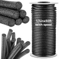 1/4 Inch x 50 ft Foam Backer Rod for Gaps Joints Concrete Crack Filler Caulk Saver Bulk Foam Backing Rod Concrete Filler Rope for Weather Stripping Door Seal (Black)