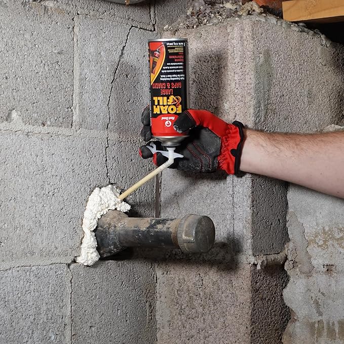 Red Devil 090806 Spray Foam, Fill Large Gaps & Cracks, Expanding Insulation, Polyurethane Foam Sealant, 8 oz, Off White