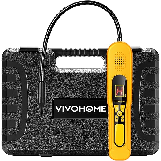 VIVOHOME HVAC Refrigerant Freon Leak Detector, Battery Powered, AC Sniffer Leak Detector for R134a R410a R1234yf R454B R32 CFCs HCFCs HFCs HFOs HCs, Max Sensitivity up to 0.1oz./yr