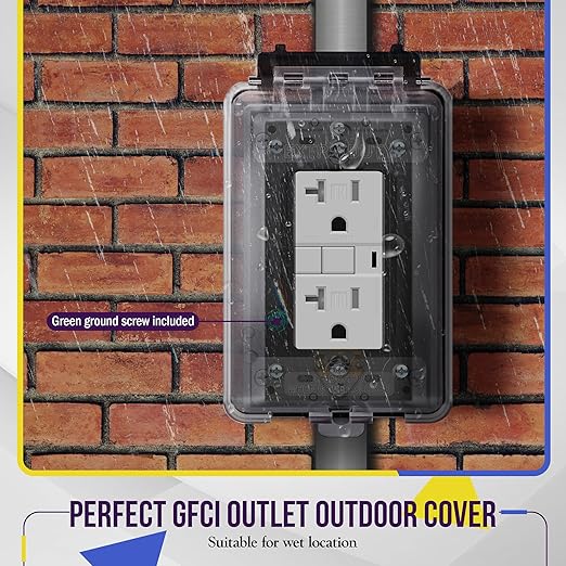 ENERLITES Weatherproof Outlet Box with Three 1/2-in Threaded Outlets, Outdoor Electrical Box, 3 Holes 0.50” Each, 1-Gang, 4.57” Height x 2.83” Length x 2.05” Depth, EN1350
