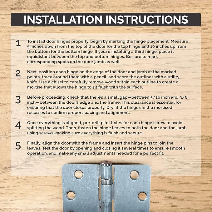 Hinge Outlet 4 Inch with 5/8 Inch Square Radius Ball Bearing Door Hinges, Heavy-Duty Steel, Removable Pin (Oil Rubbed Bronze, 12 Pack)