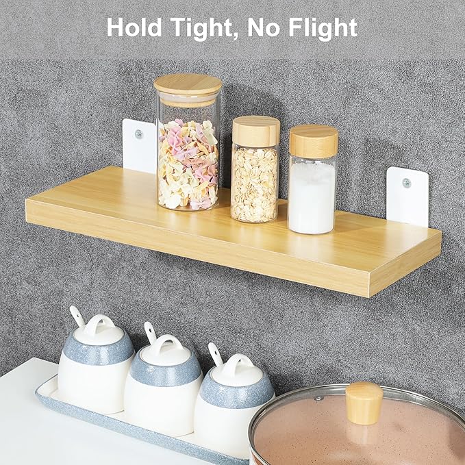 Alise Floating Shelf Brackets Heavy Duty L-Shaped Wall Brackets - White Angle Corner Braces for Shelves, Stainless Steel Reinforced Shelf Support Bracket for Wooden Boards 5x3.4 Inch,Pack of 4