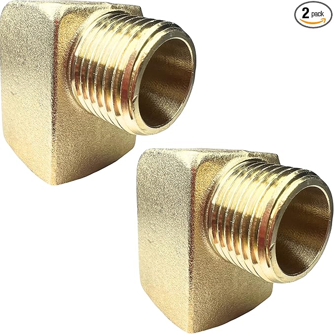 2pcs Brass 1/2" NPT Male x 1/2" NPT Female 90 Degree Forged Barstock Street Elbow Fitting Connection by CX WONDERLAND