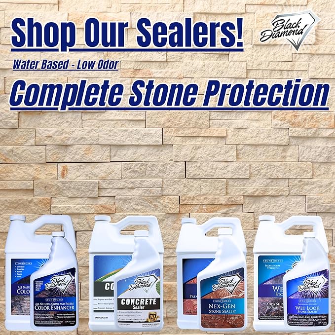 Color Enhancer Sealer for All-Natural Stone and Pavers. Marble, Travertine, Limestone, Granite, Slate, Concrete, Grout, Brick, Block. (1-Quart)