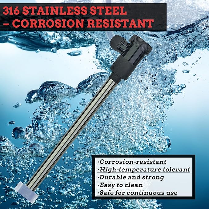 3500W 240V Inflatable Pool 316 Immersion Water Heater with Wifi Timer & Temp Control – Portable Submersible Heater for Spa, Bucket, Above-Ground Pool, Baptismal Pool, Hot Tub & Bathtub