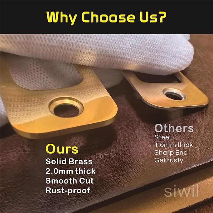 Deadbolt Strike Plate, Solid Brass Door Backplate 1" X 2 1/4“, Round Corner Heavy Duty - 1 Pack
