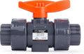 HYDROSEAL Kaplan 3/4" PVC True Union Ball Valve with Full Port, ASTM F1970, EPDM O-Rings and Reversible PTFE Seats, Rated at 200 PSI @73F, Gray, 3/4 inch Socket (3/4")