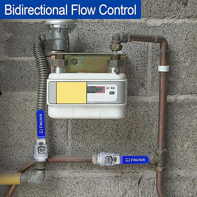 Ball Valve 1/2",1/2" Full Port Stainless Steel Ball Valve 304 NPT Water Valve, 1/2 inch Shut Off Valves for Oil and Gas with Blue Locking Handles 1000 WOG (1/2 inch, 2 pack)