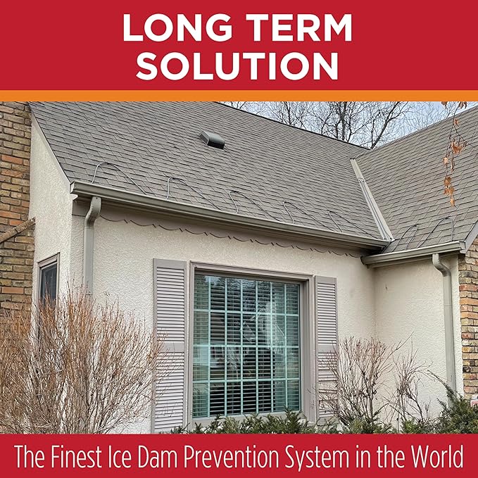 RADIANT SOLUTIONS HeatTapePro - Intelligent Commercial Grade Self-Regulating Heat Cable with GlowCap™ - 10 YR warranty - Ice Dam & Pipe Freeze Protection - 62 ft cable + 10 Ft Cord, 120V, 6 watts/Ft