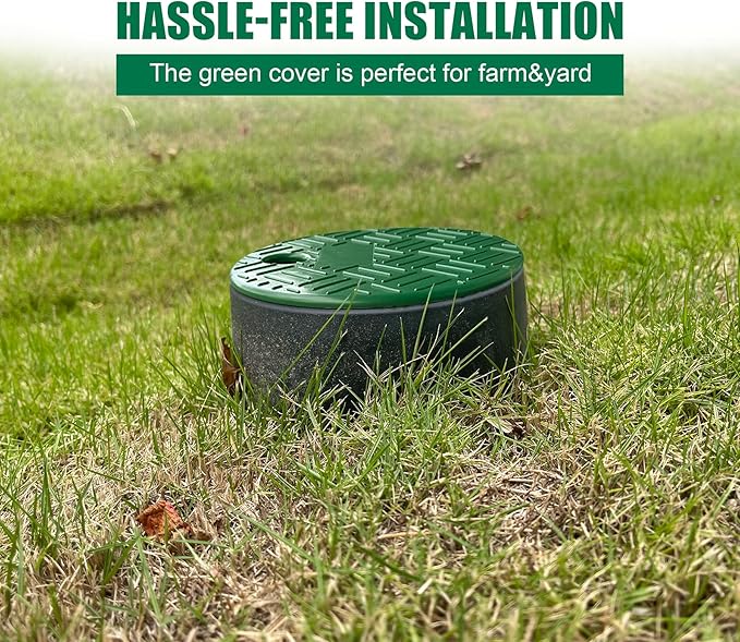 Durable PP Valve Box-6 Pcs Anti Slip 6 inch Sprinkler Valve Boxes,Round Irrigation Box for Garden Yard Outdoor Lawn Grassland Ground Farm,Plastic Electrical Splice Box for Water Meter