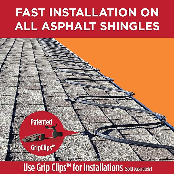 Radiant Solutions Company Heat Tape Pro - Self-Regulating Heat Cable - Long Term Ice Dam, Roofing, Gutter & Pipe Freeze Protection - 12 MM, 6 Watts Per Foot (500, 240 Volt)