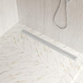 Neodrain 36" Brushed Linear Shower Drain Shower Linear Drain, Removable Capsule Pattern Grate, Bathroom 304 Stainless Steel Rectangle Shower Floor Drains- CUPC Certified
